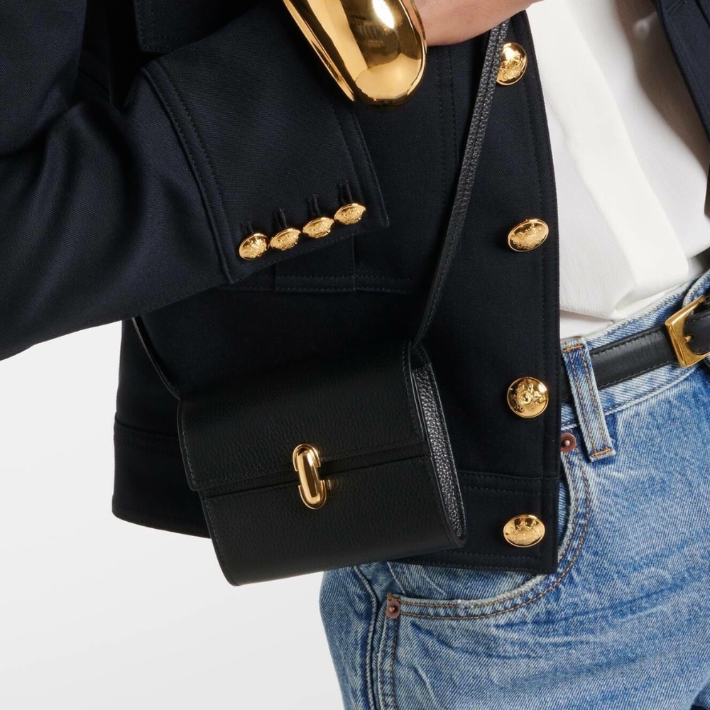 SAVETTE Symmetry Wallet Bag in Black Grained Calfskin Leather - Picture 12 of 12